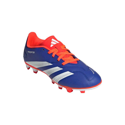 Blue-Orange-White - Front - Adidas Childrens-Kids Predator Club Flexible Ground Football Boots