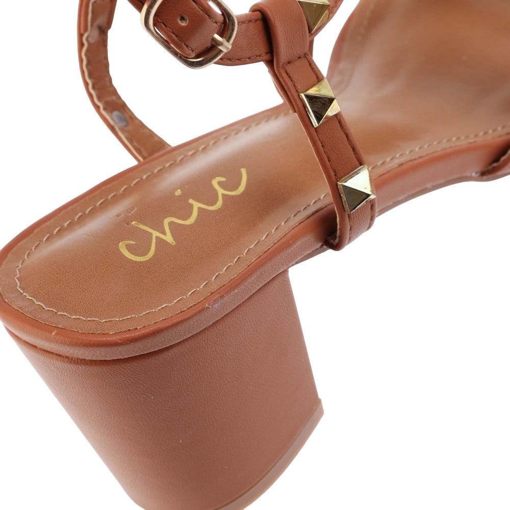 Brown - Close up - No Doubt Womens-Ladies Strappy Sandals