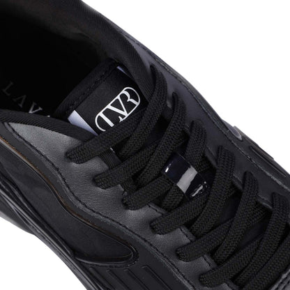 Black - Pack Shot - Lavair Mens Pacific 2.0 Leather Trainers