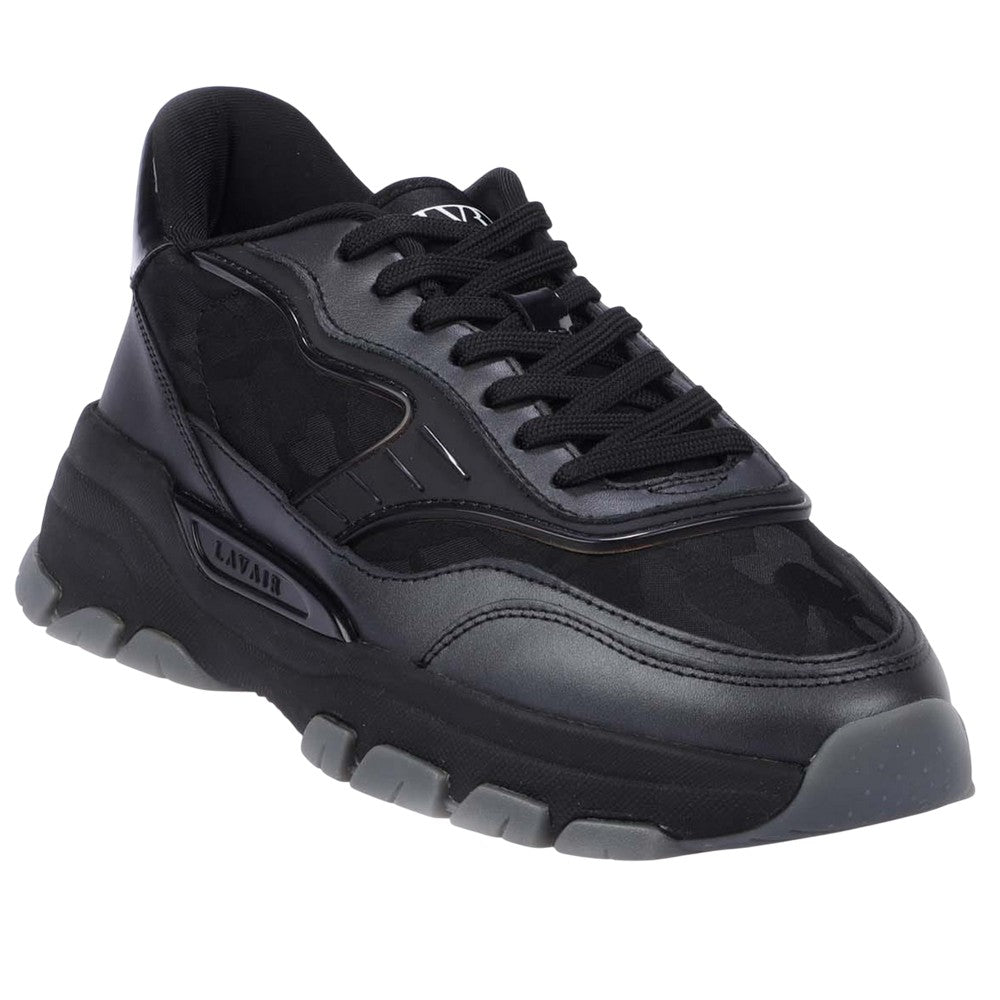 Black - Front - Lavair Mens Pacific 2.0 Leather Trainers