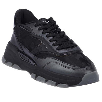 Black - Front - Lavair Mens Pacific 2.0 Leather Trainers