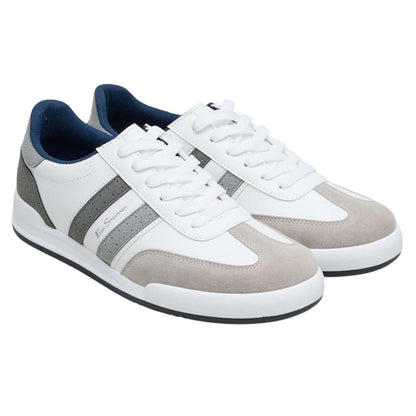 White-Black-Grey - Front - Ben Sherman Mens Sokka Trainers
