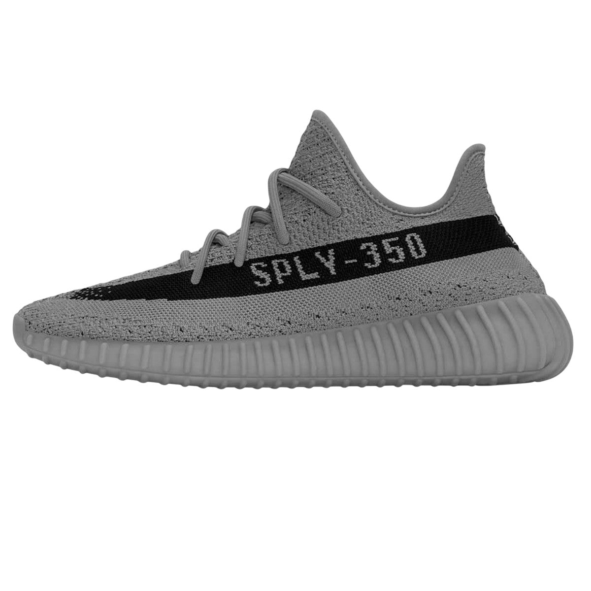 Grey-Black - Side - Yeezy Mens Boost 350 V2 Trainers