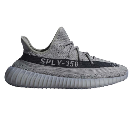 Grey-Black - Front - Yeezy Mens Boost 350 V2 Trainers