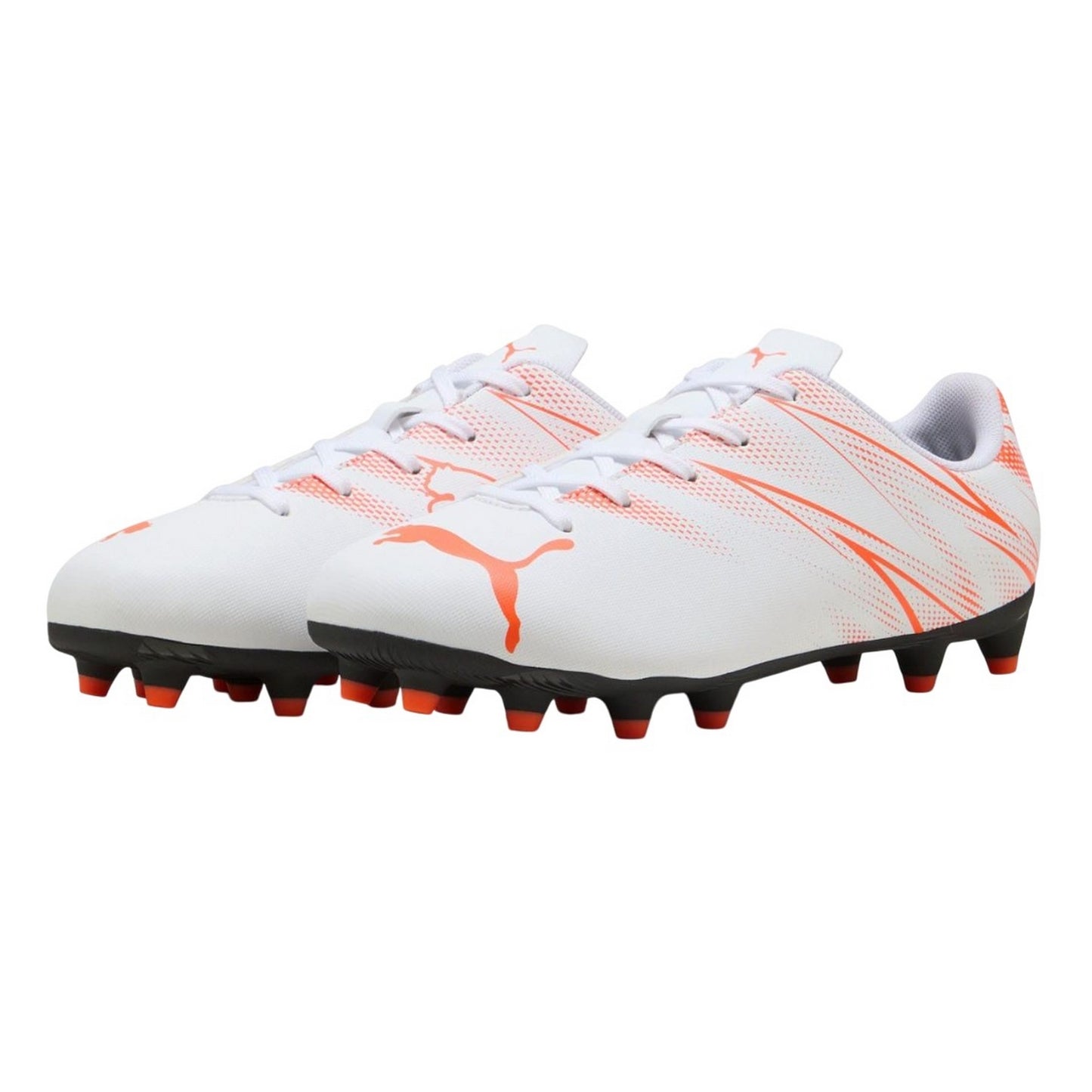 White - Front - Puma Childrens-Kids Attacanto FG-AG Football Boots