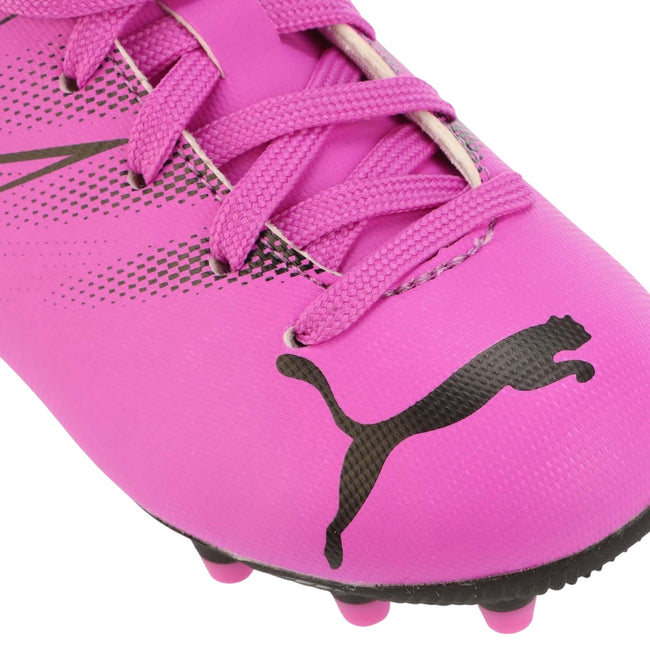 Pink - Side - Puma Childrens-Kids Attacanto FG-AG Football Boots