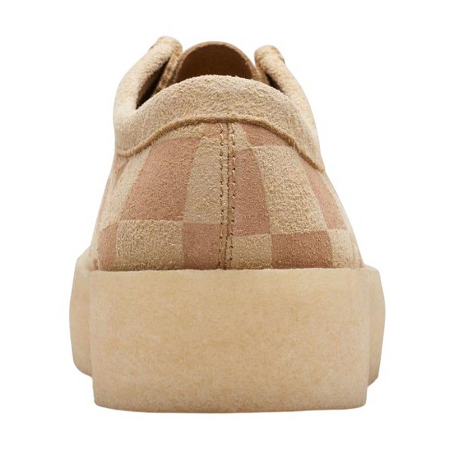Brown - Back - Clarks Mens Wallabee Checked Suede Cupsole Shoes
