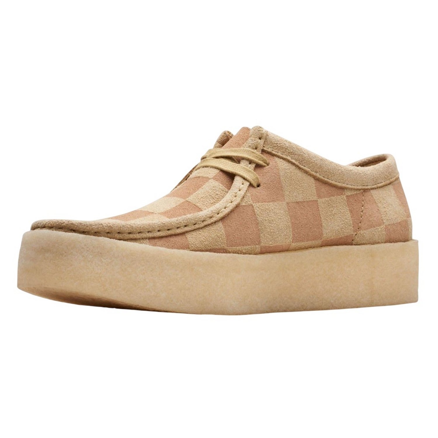 Brown - Pack Shot - Clarks Mens Wallabee Checked Suede Cupsole Shoes