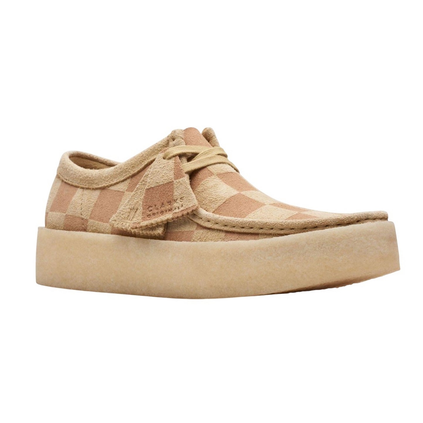 Brown - Front - Clarks Mens Wallabee Checked Suede Cupsole Shoes
