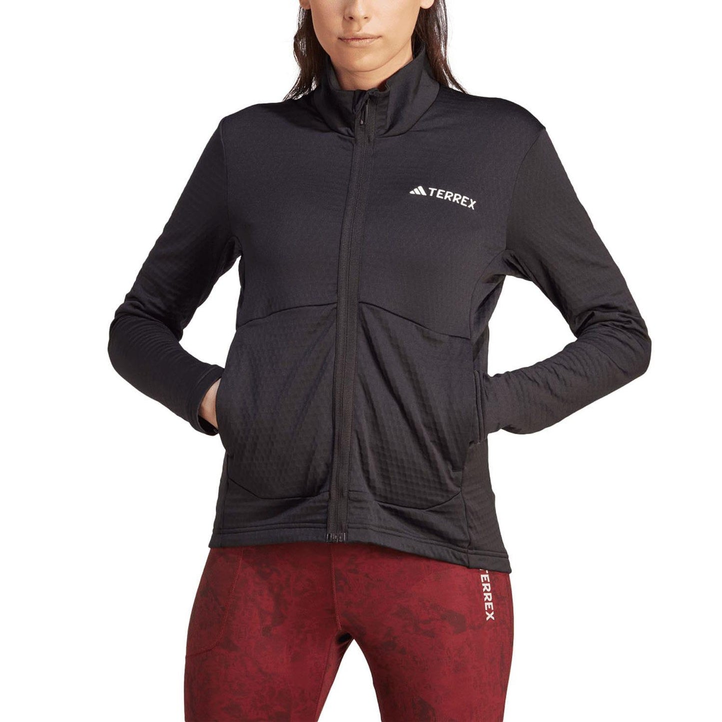 Black - Side - Adidas Womens-Ladies Terrex Multi Lightweight Full Zip Fleece Jacket