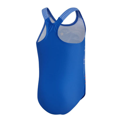 Blue-Pink - Back - Speedo Girls Placement 1 One Piece Swimsuit