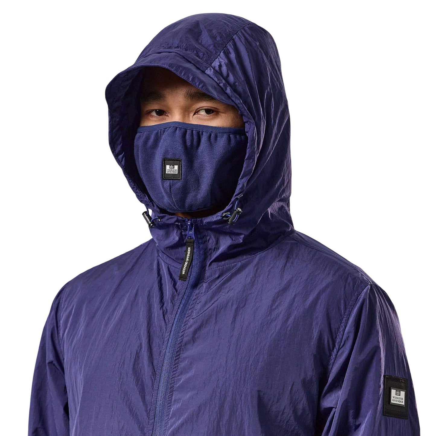 Navy - Side - Weekend Offender Mens Technician Face Mash Jacket
