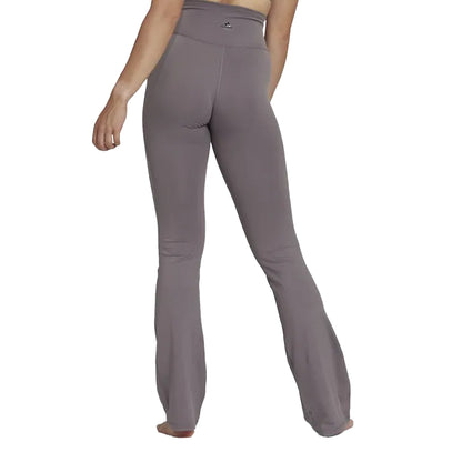 Grey - Back - Adidas Womens-Ladies Yoga Studio Flared Tight Leggings