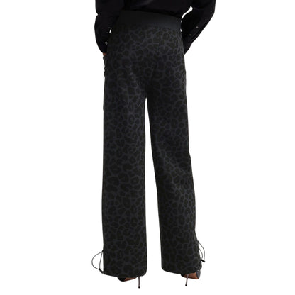 Black - Back - Boss Womens-Ladies Naomi Animal Print Tracksuit Bottoms