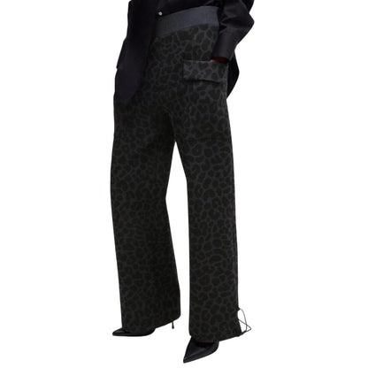 Black - Lifestyle - Boss Womens-Ladies Naomi Animal Print Tracksuit Bottoms