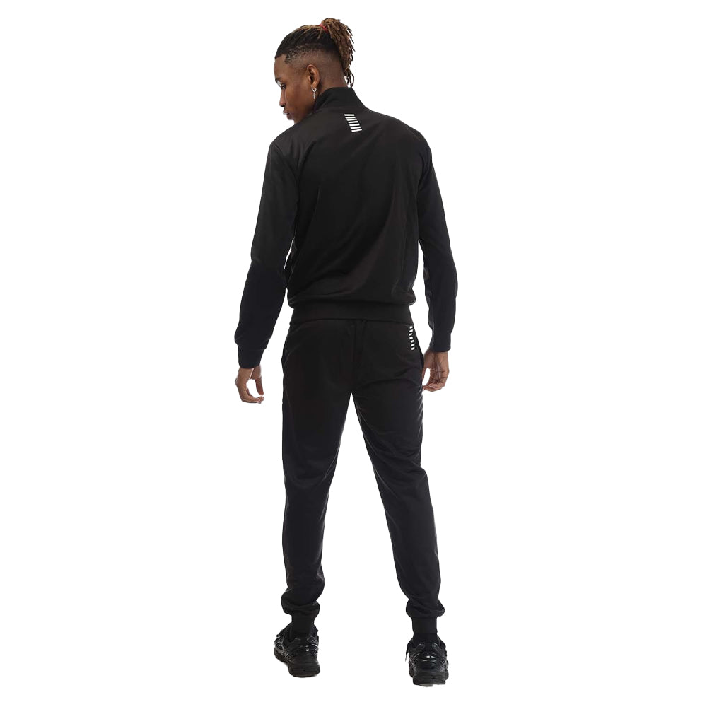 Black - Back - Emporio Armani EA7 Mens Technical-Fabric Core Identity Recycled Tracksuit