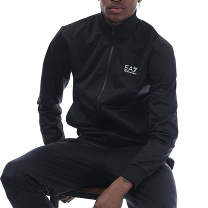 Black - Lifestyle - Emporio Armani EA7 Mens Technical-Fabric Core Identity Recycled Tracksuit