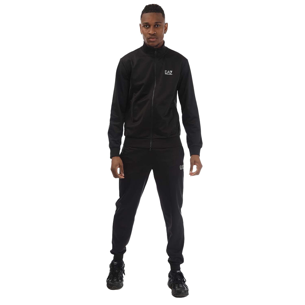 Black - Front - Emporio Armani EA7 Mens Technical-Fabric Core Identity Recycled Tracksuit