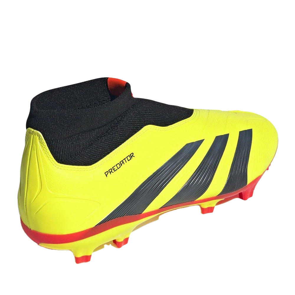 Yellow-Black-Red - Back - Adidas Unisex Adult Predator League Slip-on Football Firm Ground Boots