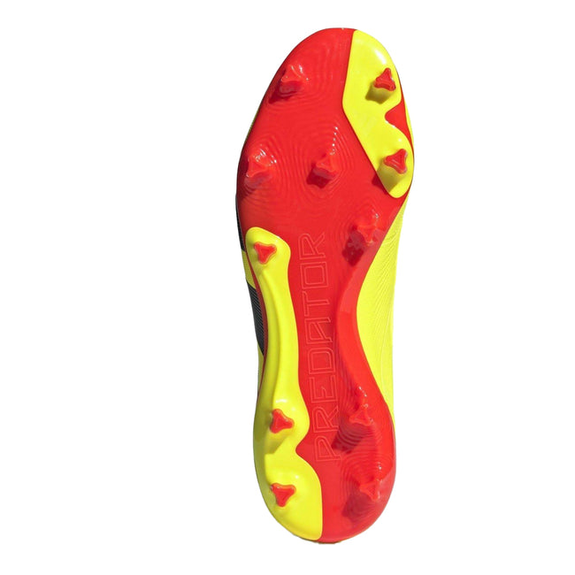 Yellow-Black-Red - Pack Shot - Adidas Unisex Adult Predator League Slip-on Football Firm Ground Boots