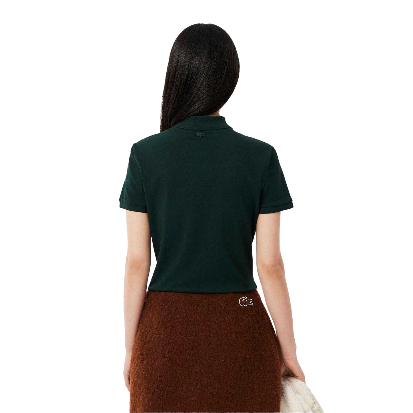 Green - Back - Lacoste Womens-Ladies L.12.D Mini Pique Stretch Slim Polo Shirt