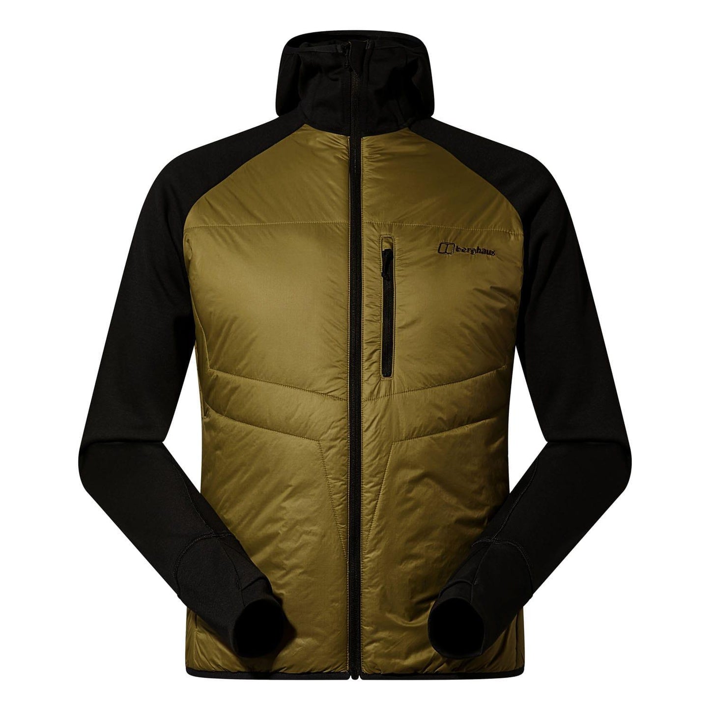Green-Black - Close up - Berghaus Mens Trawden Hybrid Jacket