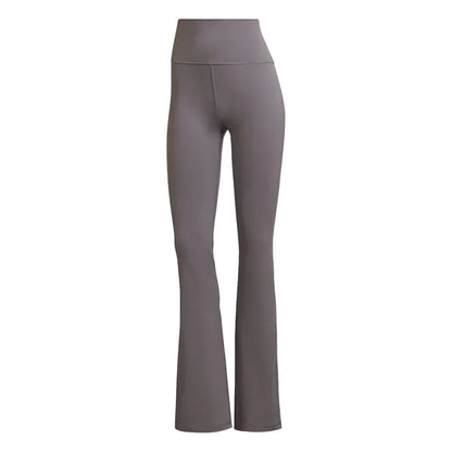 Grey - Front - Adidas Womens-Ladies Yoga Studio Flared Tight Leggings
