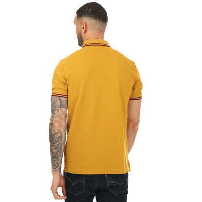 Mustard - Back - Ben Sherman Mens Twin Tip Polo Shirt