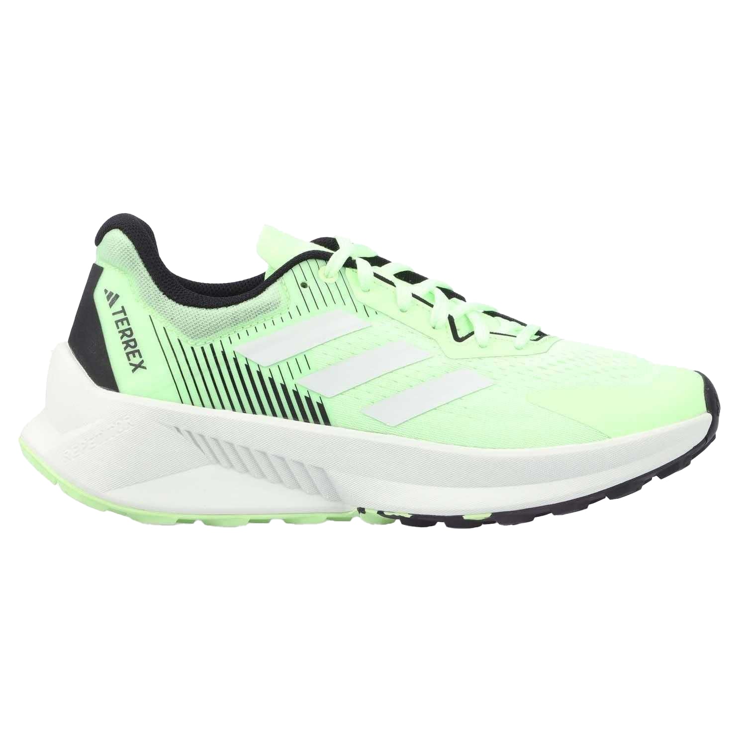 Green-Crystal Jade-Core Black - Side - Adidas Mens Terrex Soulstride Trail Flow Running Shoes