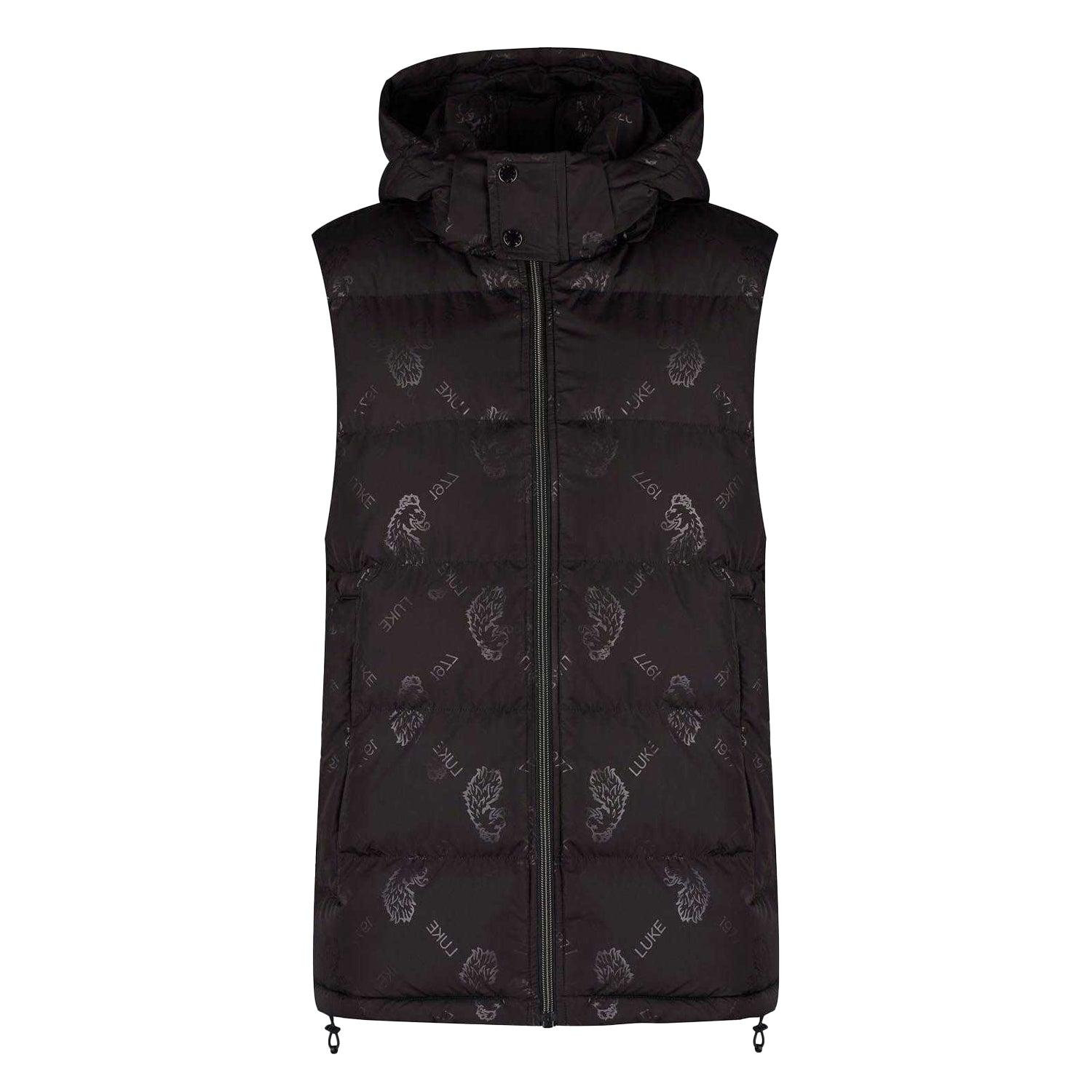 Black - Front - Luke 1977 Mens Egrit Quilted Gilet