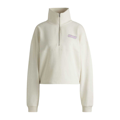 White - Front - Hugo Womens-Ladies Dahanna B Seasonal Logo Sweatshirt