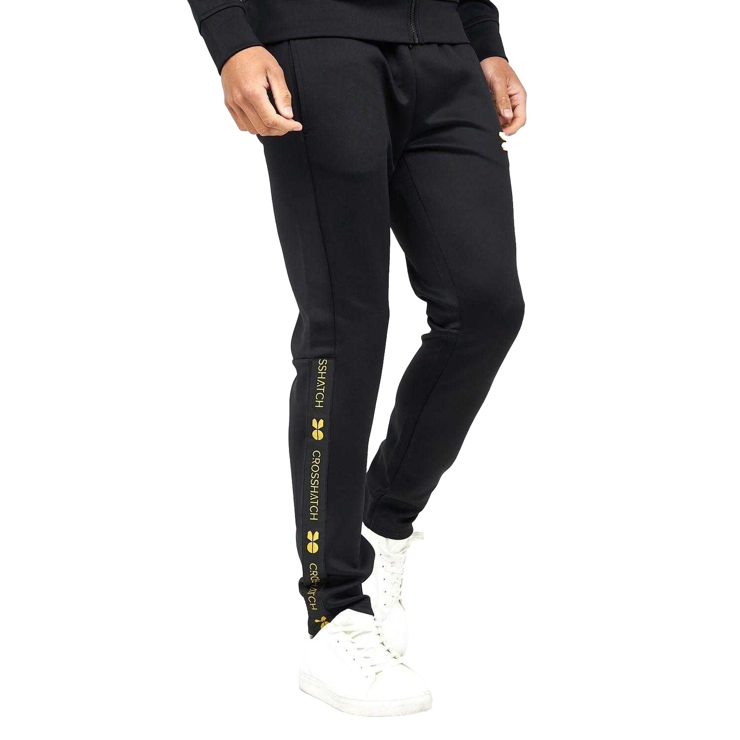 Black - Lifestyle - Crosshatch Mens Trackside Tracksuit