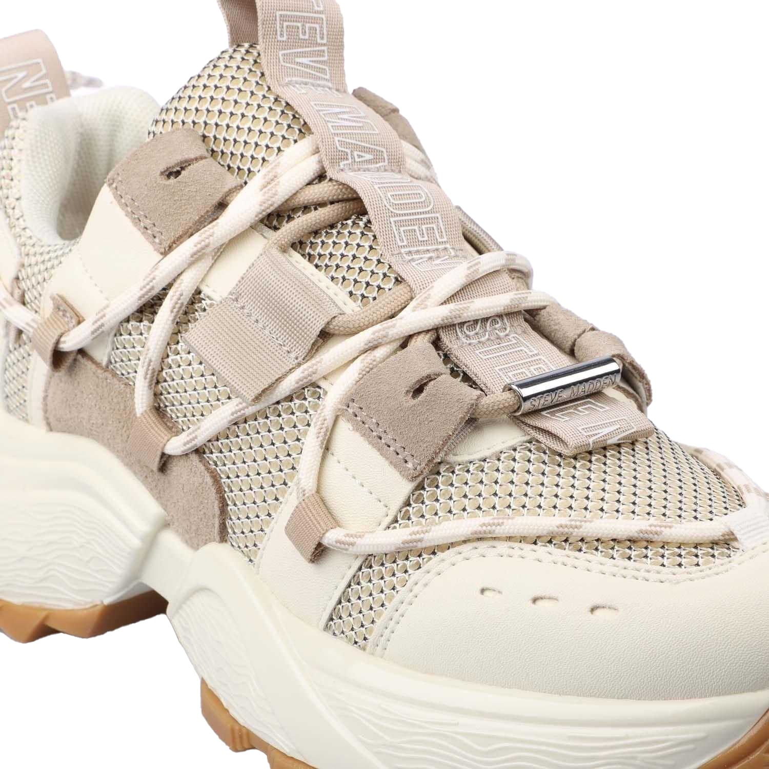 Tan - Close up - Steve Madden Womens-Ladies Tazmania Trainers