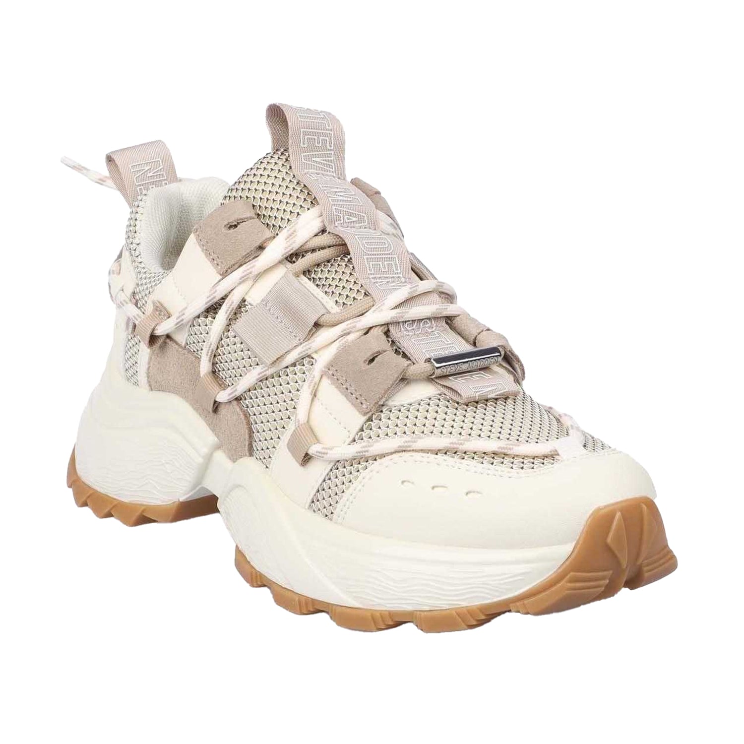 Tan - Front - Steve Madden Womens-Ladies Tazmania Trainers