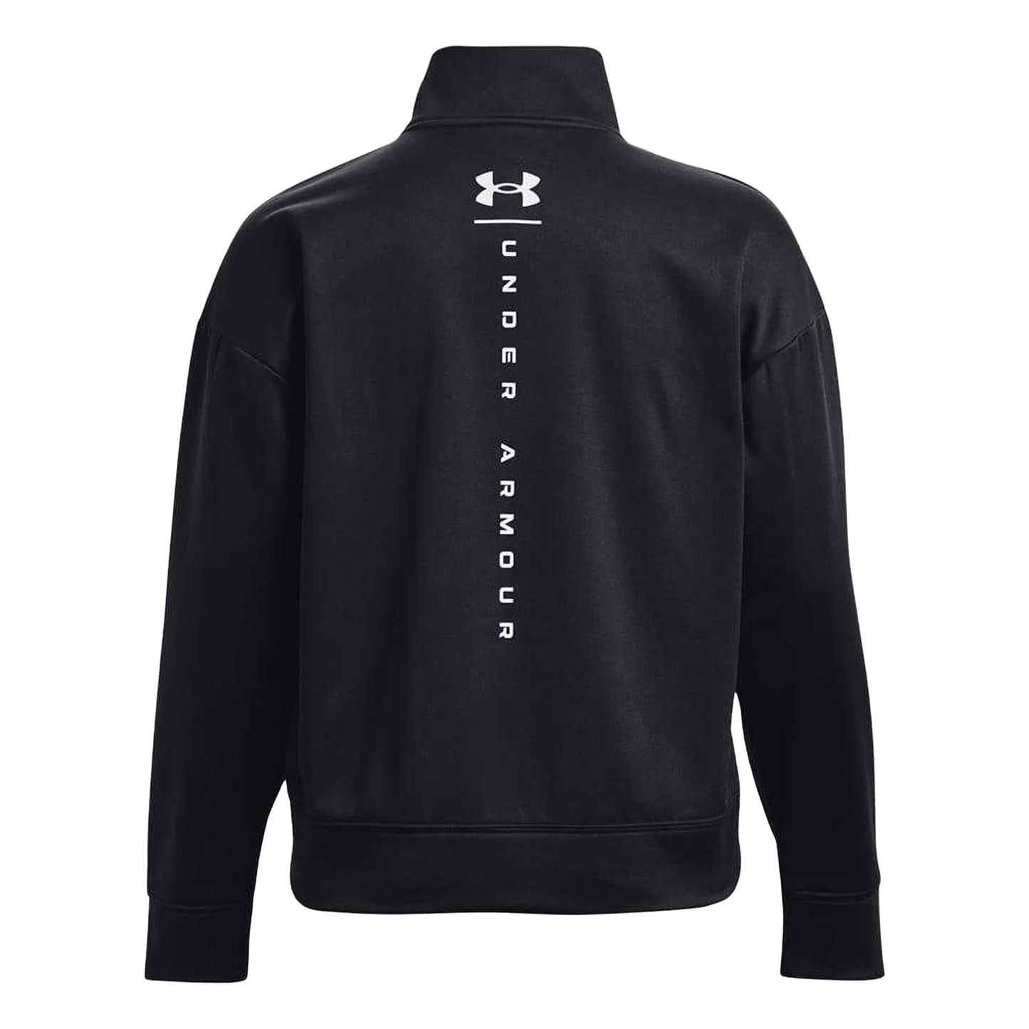 Black - Back - Under Armour Womens-Ladies Reflective Fleece Quarter Zip Top