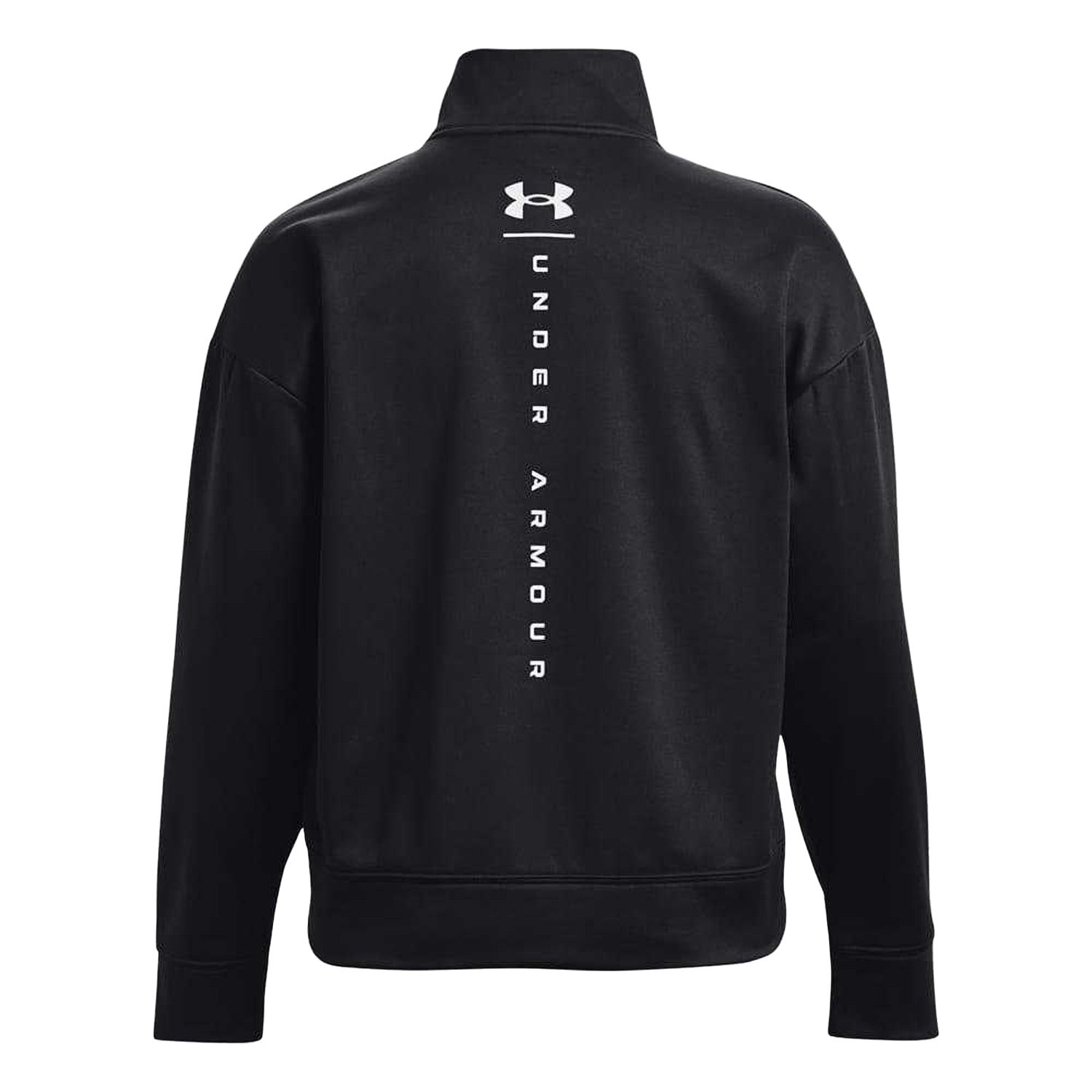 Black - Back - Under Armour Womens-Ladies Reflective Fleece Quarter Zip Top