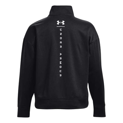 Black - Back - Under Armour Womens-Ladies Reflective Fleece Quarter Zip Top