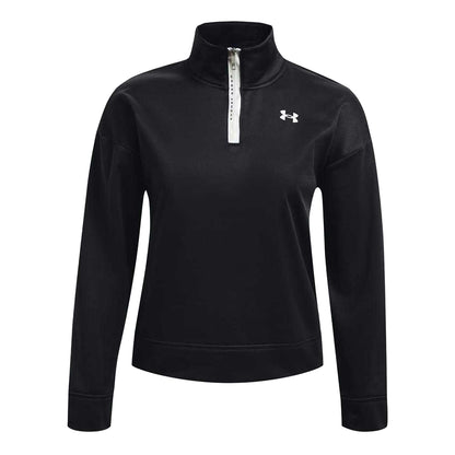 Black - Front - Under Armour Womens-Ladies Reflective Fleece Quarter Zip Top