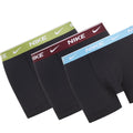 Black-Blue-Maroon-Green - Back - Nike Mens Boxer Shorts (Pack of 3)