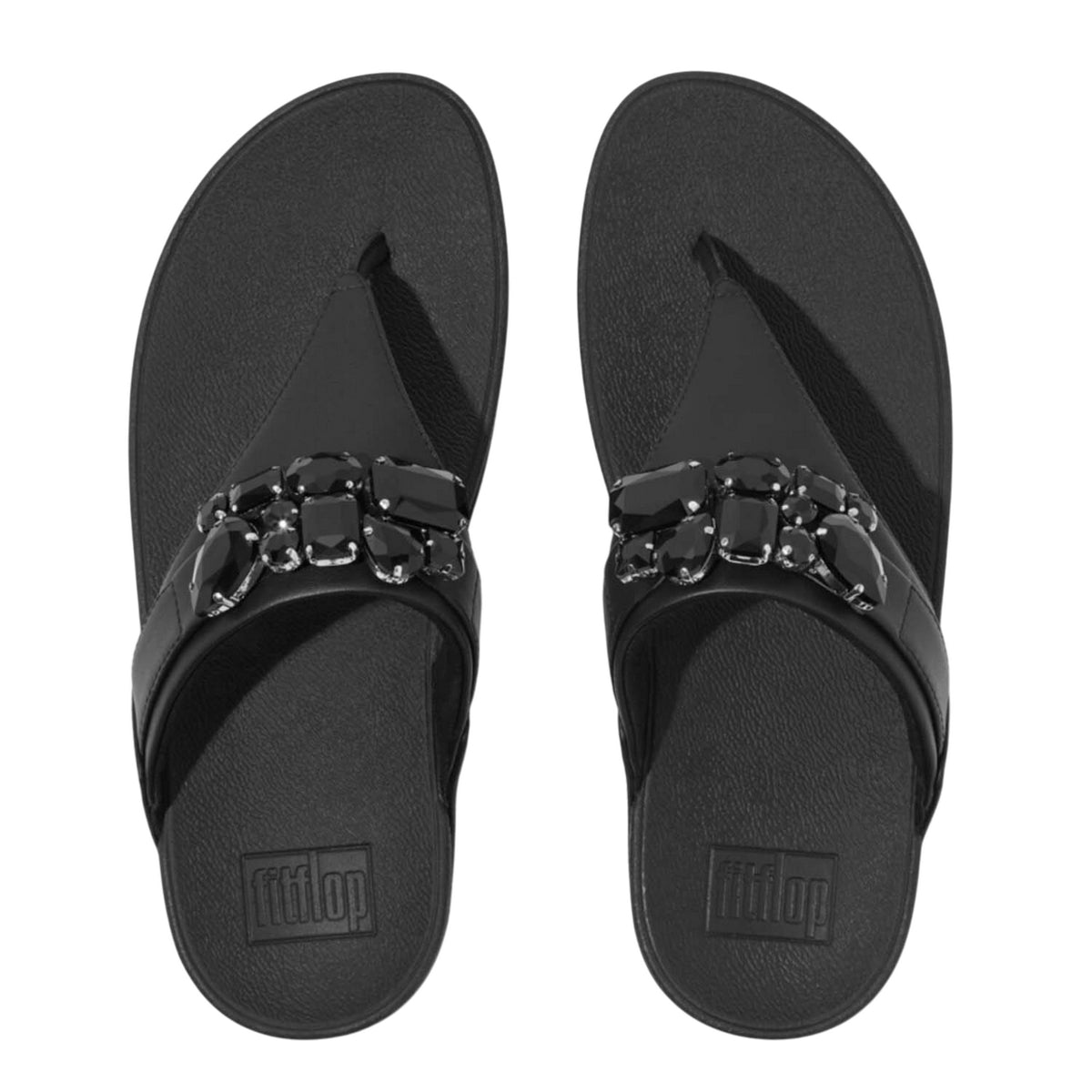 Black - Side - Fit Flop Womens-Ladies Lulu Leather Sandals