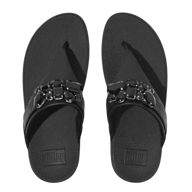 Black - Side - Fit Flop Womens-Ladies Lulu Leather Sandals