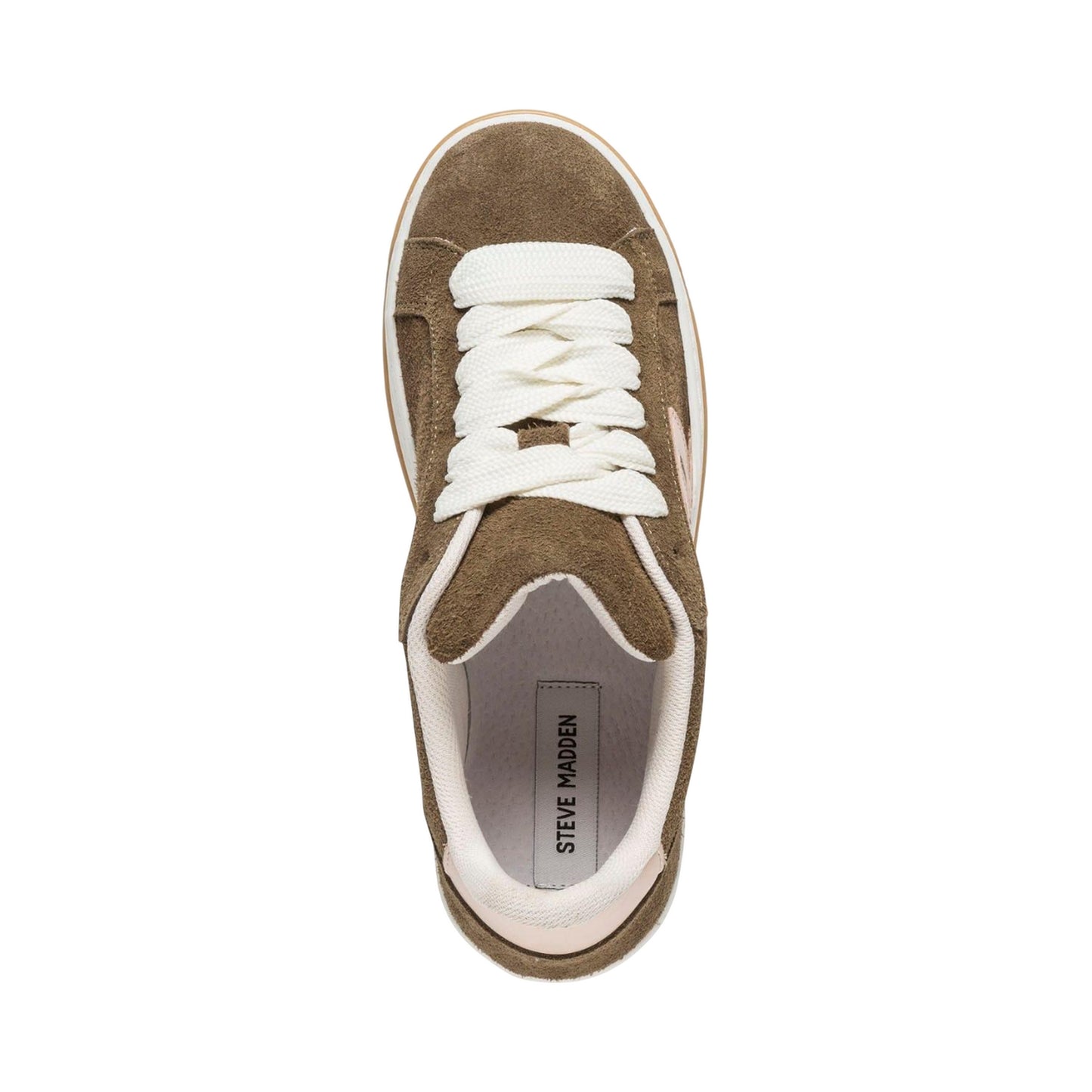 Khaki - Pack Shot - Steve Madden Womens-Ladies Alysha Suede Trainers