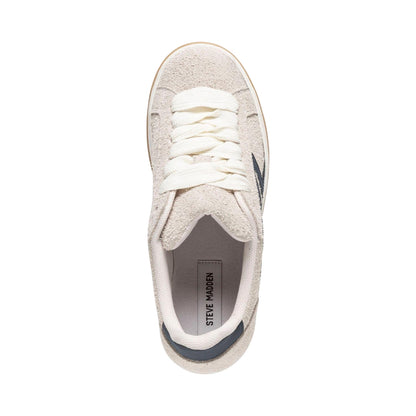 Beige - Pack Shot - Steve Madden Womens-Ladies Alysha Suede Trainers