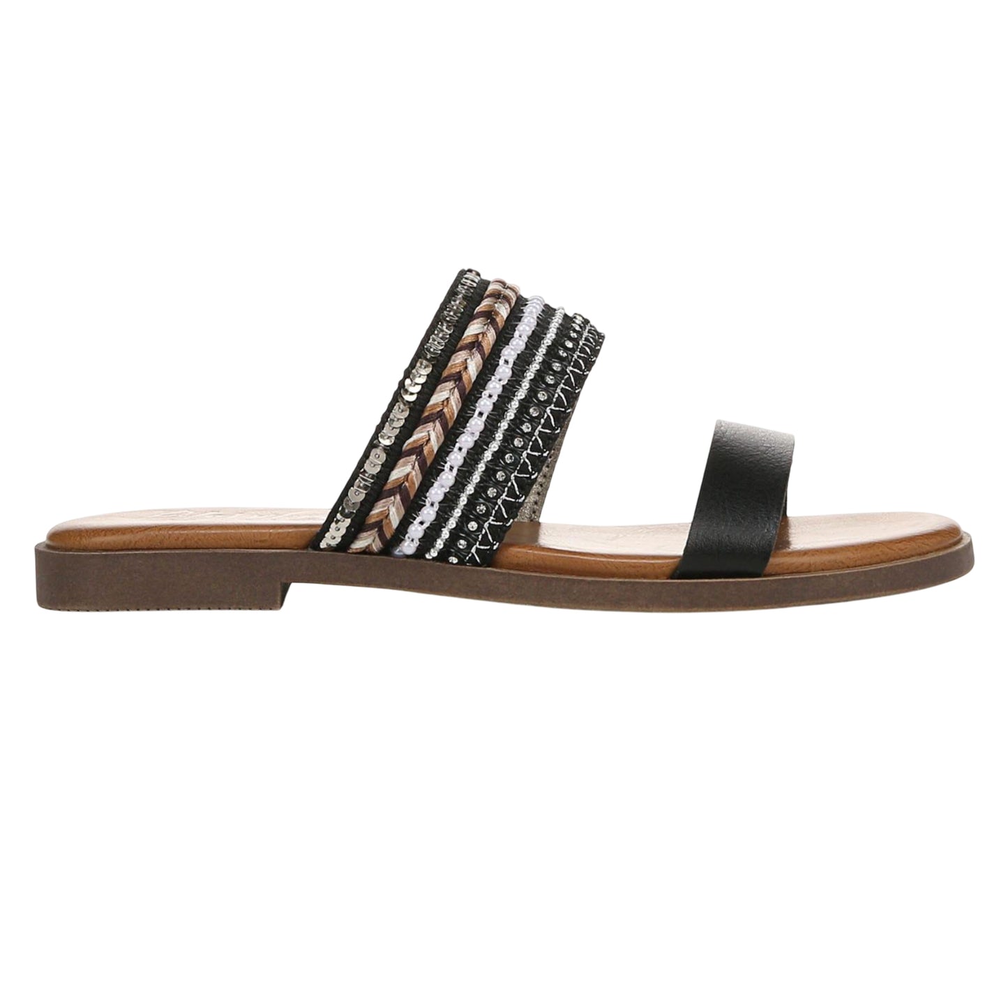 Black - Side - Blowfish Malibu Womens-Ladies Curtis Embellished Faux Leather Sandals
