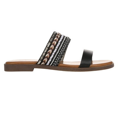 Black - Side - Blowfish Malibu Womens-Ladies Curtis Embellished Faux Leather Sandals