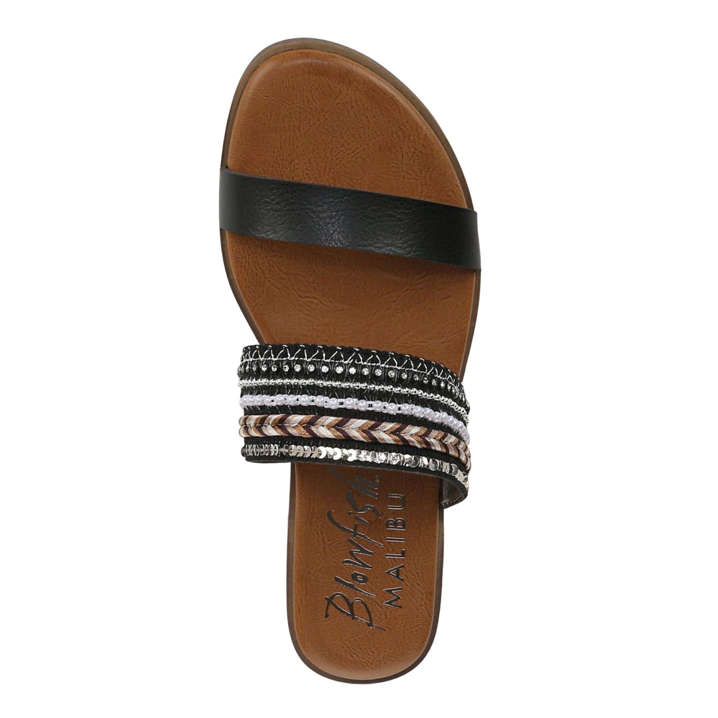 Black - Close up - Blowfish Malibu Womens-Ladies Curtis Embellished Faux Leather Sandals
