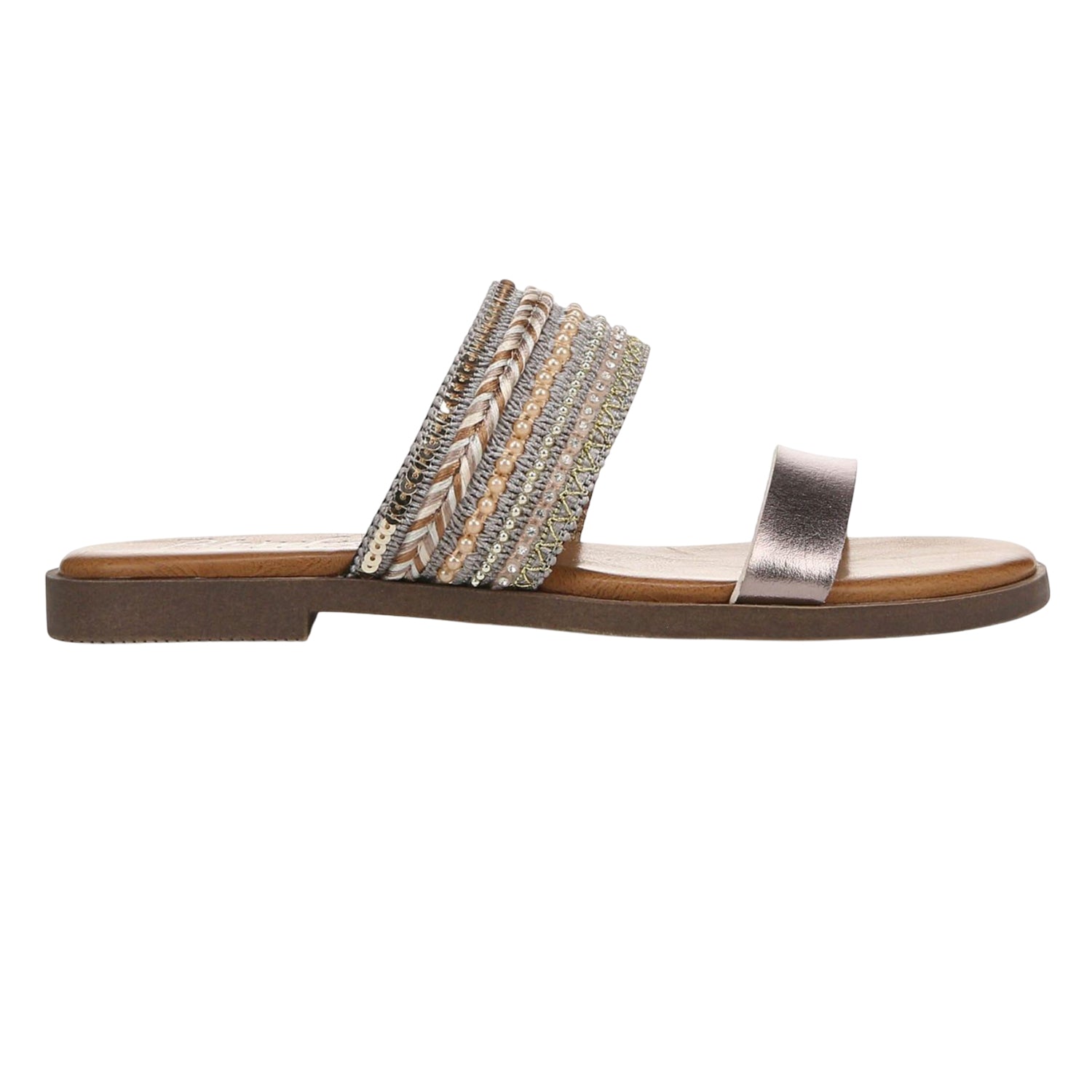 Tan - Side - Blowfish Malibu Womens-Ladies Curtis Embellished Faux Leather Sandals