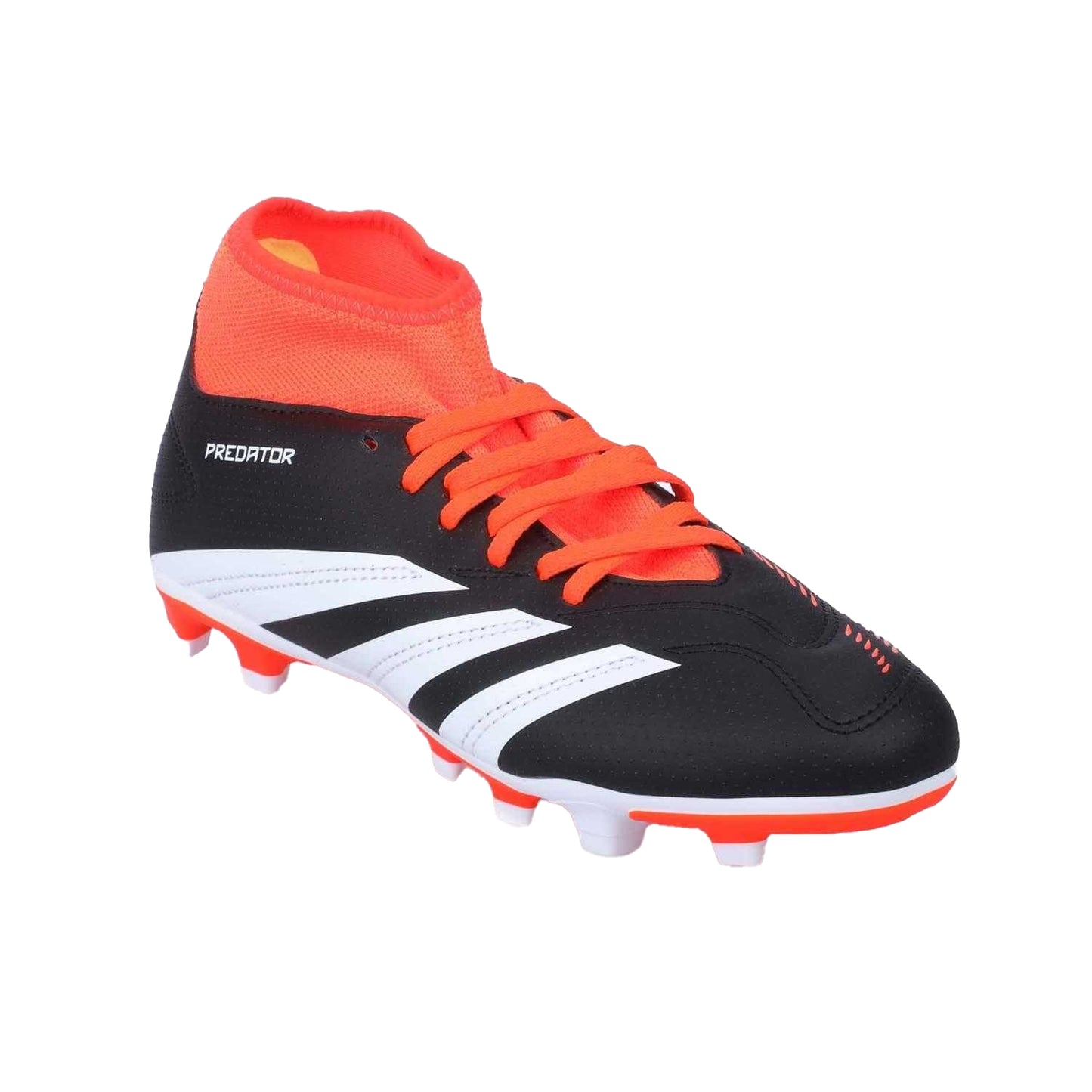 Black-White-Red - Front - Adidas Childrens-Kids Predator Club Flexible Ground Football Boots