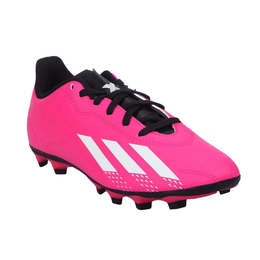 Pink-White - Front - Adidas Childrens-Kids X Speedportal.4 Flexible Ground Football Boots