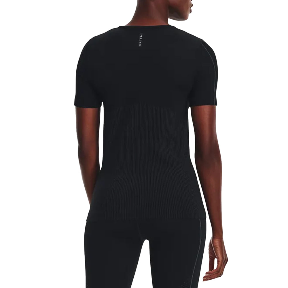 Black - Back - Under Armour Womens-Ladies Rush Seamless T-Shirt